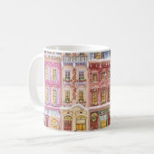 Watercolor Winterdorp Kerststad Koffiemok (Voorkant links)