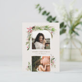 Watercolor Wintergroen Kerstkaart Feestdagenkaart (Staand voorkant)