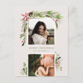Watercolor Wintergroen Kerstkaart Feestdagenkaart (Voorkant)