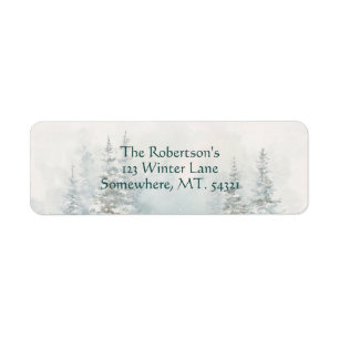 Watercolor Winterland Retouradres Etiket