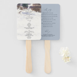 Watercolor Winterlandschap Huwelijk Handwaaier