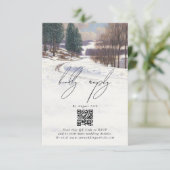Watercolor Winterlandschap Huwelijk Informatiekaartje (Staand voorkant)