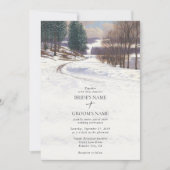 Watercolor Winterlandschap Huwelijksfoto Kaart (Voorkant)