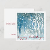 Watercolor Winterlandschap Kerstkaarten Feestdagenkaart (Voorkant / Achterkant)