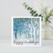 Watercolor Winterlandschap Kerstkaarten Feestdagenkaart (Staand voorkant)