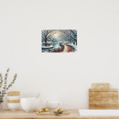 Watercolor winterparktoneel poster (Keuken)