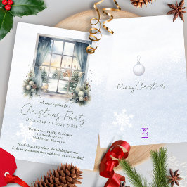 Watercolor Winterse Landschap Bos Dennenboom Kerst Kaart