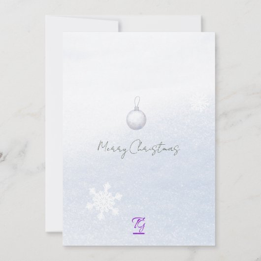 Watercolor Winterse Landschap Bos Dennenboom Kerst Kaart (Achterkant)