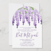 Watercolor Wisteria Bedrijfslogo | Bat Mitzvah Kaart (Voorkant)