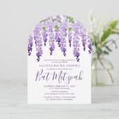 Watercolor Wisteria Bedrijfslogo | Bat Mitzvah Kaart (Staand voorkant)