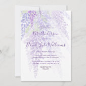 Watercolor Wisteria Bloesems Romantisch Huwelijk Kaart (Voorkant)