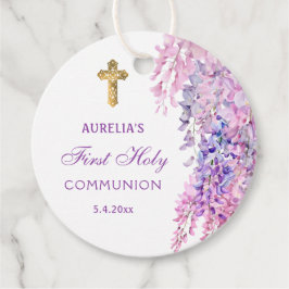 Watercolor Wisteria Eerste Communie Bedankjes Labels