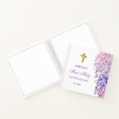 Watercolor Wisteria First Communion Guest Book Notitieboek (Binnen)