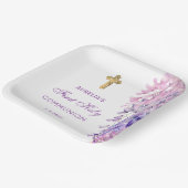 Watercolor Wisteria First Communion Papieren Bordje (Gebogen)