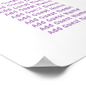 Watercolor Wisteria First Communion Seating Chart Poster (Hoek)