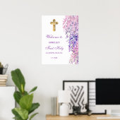 Watercolor Wisteria First Communion Welcome Poster (Thuiskantoor)