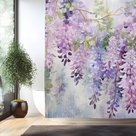 Watercolor Wisteria Fluisteringen Douchegordijn