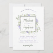 Watercolor Wisteria Frame Trouwkaart Uitnodiging (Voorkant)
