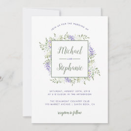 Watercolor Wisteria Frame Trouwkaart Uitnodiging