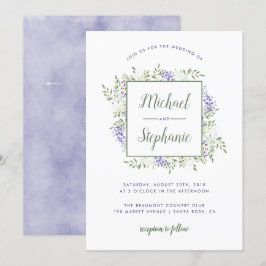 Watercolor Wisteria Frame Trouwkaart Uitnodiging