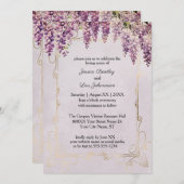 Watercolor Wisteria op Lavendel Bruiloft Kaart (Voorkant / Achterkant)