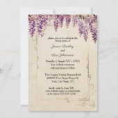 Watercolor Wisteria op Vintage Pergament Huwelijk Kaart (Voorkant)