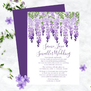 Watercolor Wisteria Same Love Kleinere Huwelijk Feestdagenkaart