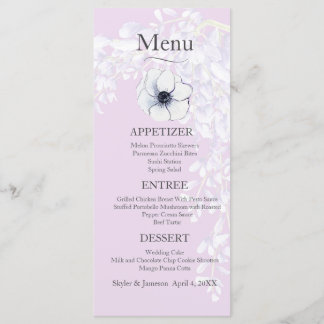 Watercolor Wisteria Trouwmenu Menu