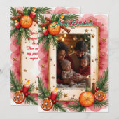 Watercolor With own photo Twinkle & Toasts card Kaart (Voorkant / Achterkant)