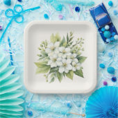 Watercolor witte appelbloesem boeket papieren bordje (Feest)