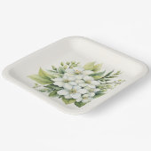 Watercolor witte appelbloesem boeket papieren bordje (Gebogen)