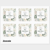 Watercolor Witte Bloem Paneel Bruidsdouche Vierkante Sticker (Vel)