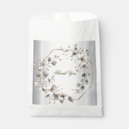 Watercolor Witte Bloemen Gouden Frame Zilveren Tea Bedankzakje