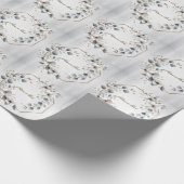 Watercolor Witte Bloemen Gouden Frame Zilveren Tea Cadeaupapier (Hoek)