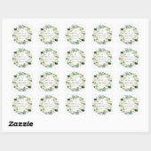 Watercolor Witte Bloemen Krans Kruis Doop Vierkante Sticker (Vel)