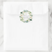 Watercolor Witte Bloemen Krans Kruis Doop Vierkante Sticker (Tas)