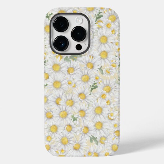 watercolor witte bloemen patroon Case-Mate iPhone case (Achterkant)