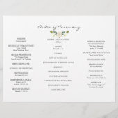 Watercolor Witte Bloemen Tri+Vouw Huwelijksprogram Flyer (Achterkant)