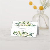 Watercolor Witte Bloemstuk Bruidstafel Nummer Plaatskaartje (Achterkant)