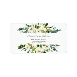 Watercolor Witte Bloemstuk Bruiloft Etiket