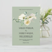 Watercolor Witte Calla Lelie Bruidsboeket Kaart (Staand voorkant)