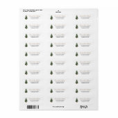Watercolor Witte Kerstboom Retouradres Etiket (Full Sheet)