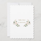 Watercolor Witte Magnolia Foto Meisje 1e Verjaarda Kaart (Achterkant)