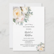 Watercolor Witte Pioen Trouwfeest
