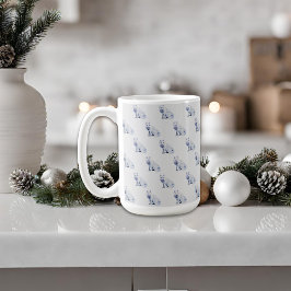 Watercolor Witte Poolvos Kerstpatroon Koffiemok