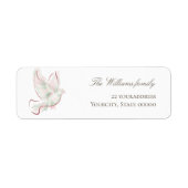 watercolor witte roze duif etiket (Voorkant)