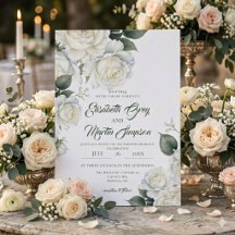 Watercolor Witte Rozen Bruiloft