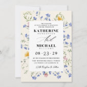 Watercolor Wldflowers Meadow Details RSVP Wedding Kaart (Voorkant)