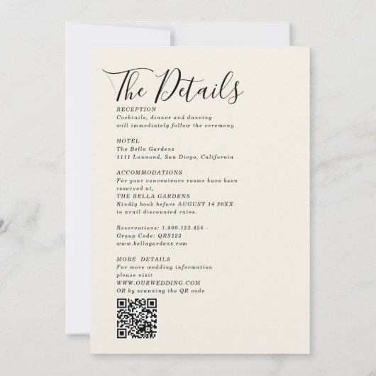 Watercolor Wldflowers Meadow Details RSVP Wedding Kaart (Achterkant)