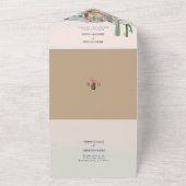 Watercolor Woestijn Cactus Boho Bruiloft All In One Uitnodiging (Buitenkant)